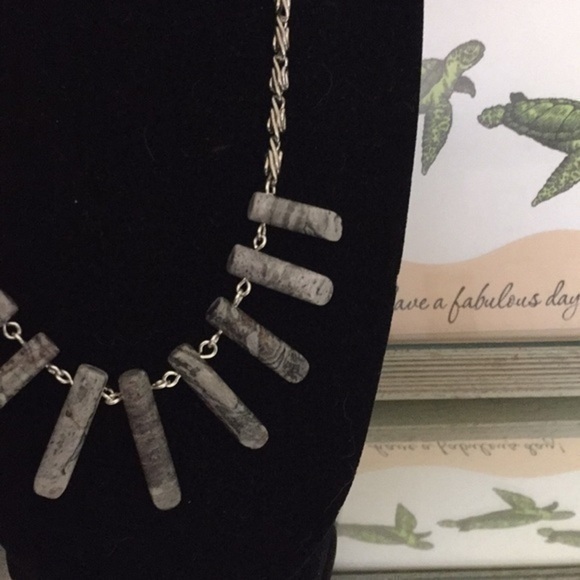 $49 SALE Handmade Snowflake Obsidian Statement Necklace Textured Chain Boho - Picture 6 of 6